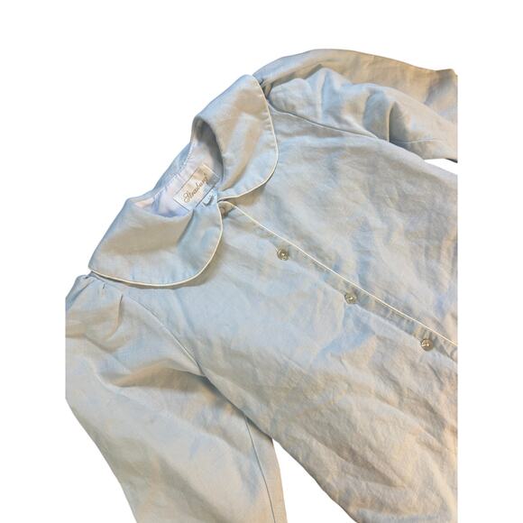 Vintage Strasburg Baby Blue Linen Cotton Coat Gown Size 4Y - Picture 2 of 5